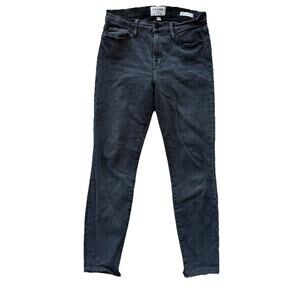 Frame Le Skinny De Jeanne Cropped Jeans Black Fil Noir Mid Rise Womens Size 27